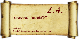 Luncanu Amadé névjegykártya